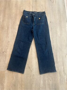 J. Crew Indigo Wide-Leg Women's Jeans with Front Patch Pockets